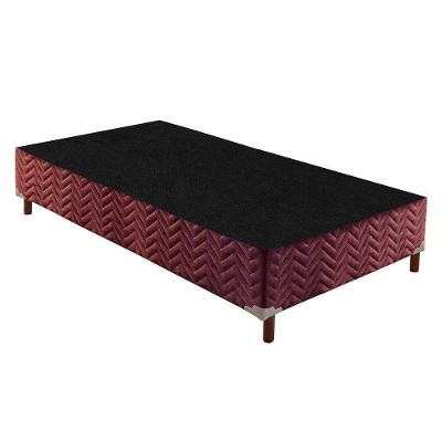 Cama Box Base Universal Solteiro Sommier Rústico Bordado Wine (88x188x30) - Paropas