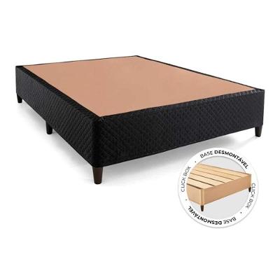 Cama Box Base Universal Casal ClickBox Bordado Black (138x188x28) - Herval