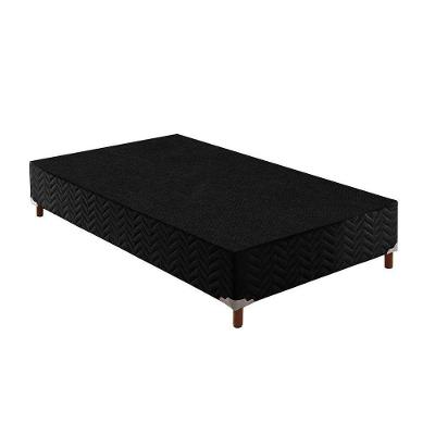 Cama Box Base Universal Solteiro Sommier Rústico Bordado Black (88x188x30) - Paropas