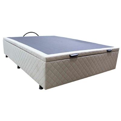 Base Cama Box Baú Casal Suede Bege
