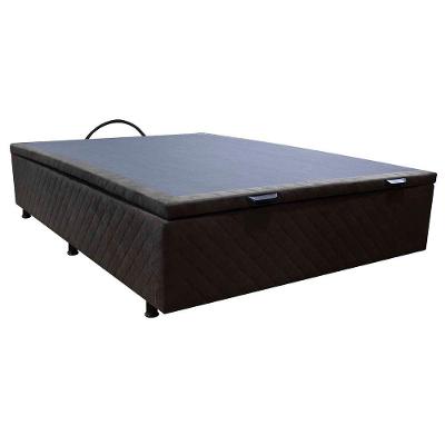 Base Cama Box Baú Viúva Suede Marrom