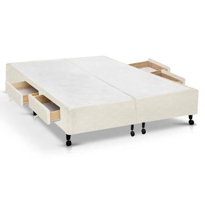 Cama Box Base c/Gavetas King Poli Tecido Clean (193x27-c/4 Gavs) - Castor