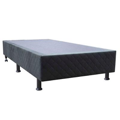 Base Cama Box Solteiro Suede Preto