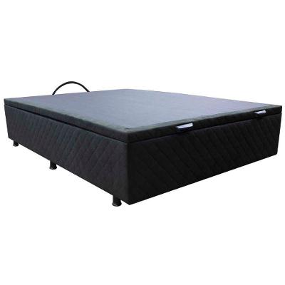 Base Cama Box Baú Viúva Suede Preto