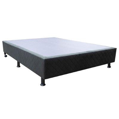Base Cama Box Casal Suede Preto