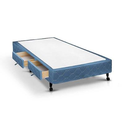 Cama Box Base c/Gavetas Solteiro Poli Tecido Blue (88x27-c/2 Gavs) - Castor