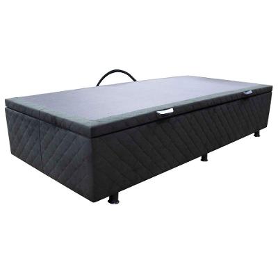 Base Cama Box Baú Solteiro Suede Preto
