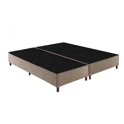 Cama Box Base Queen Sommier Rústico Bordado Clean (158x198x30) - Paropas