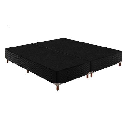 Cama Box Base Queen Sommier Rústico Bordado Black (158x198x30) - Paropas