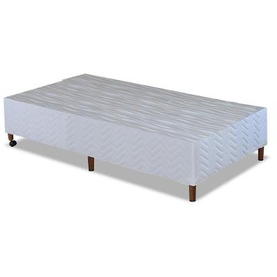 Cama Box Base Universal Solteiro Bordado White (88x188x30) - Paropas
