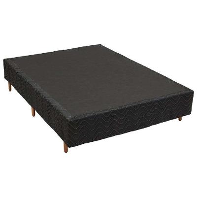 Cama Box Casal: Colchão Molas Polar Superlastic Diamond + Base CRC Rústico Black(138x188)
