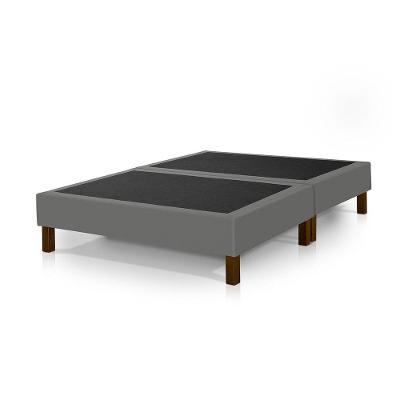 Base Box Madri Bipartido 1,38 X 1,88 Casal Klm Móveis Cinza
