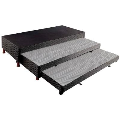 Cama Box Base C-auxiliar Solteiro Universal Rústico Bordado Black (88x188x32) - Paropas