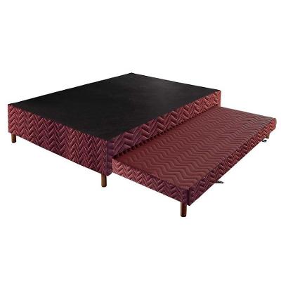 Cama Box Base c/Auxiliar Universal Casal Sommier Rústico Wine (138x188x30) - Paropas