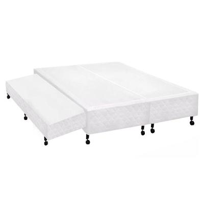 Cama Box Base c/Auxiliar Queen Poli Tecido White (158x198x27) - Castor