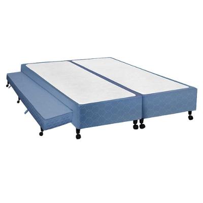 Cama Box Base c/Auxiliar Queen Poli Tecido Blue (158x198x27) - Castor