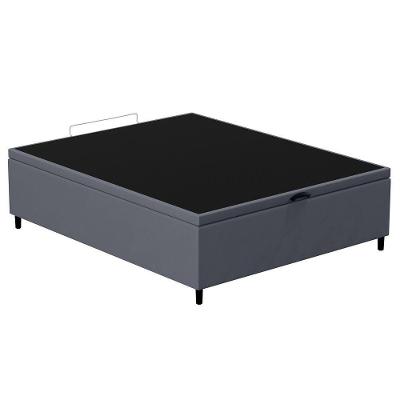 Base Para Cama Box Baú Casal 138X188Cm Hit Suede Cinza