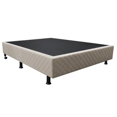 Base Box Para Cama Casal 138x188cm Liz S05 Suede Bordado Bege - Mpozenato