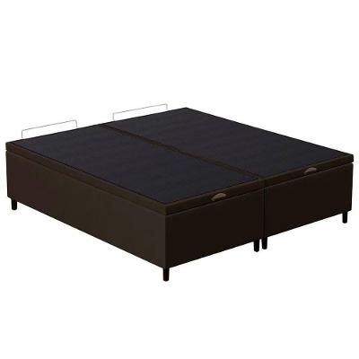 Base Cama Box Baú Casal Queen 158cm Hit I02 Suede Marrom