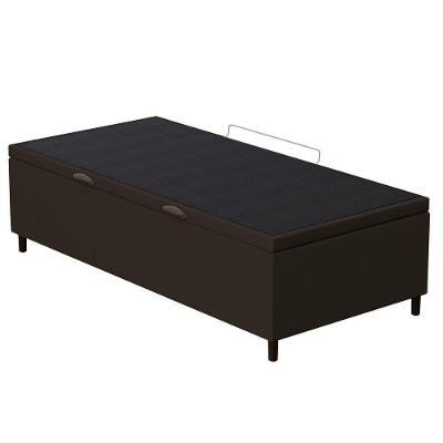 Base Para Cama Box Baú Solteiro 88X188Cm Hit Suede Marrom