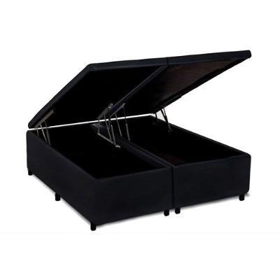 Cama Box Baú Universal King Suede Black (186x198x35) - Costa Rica