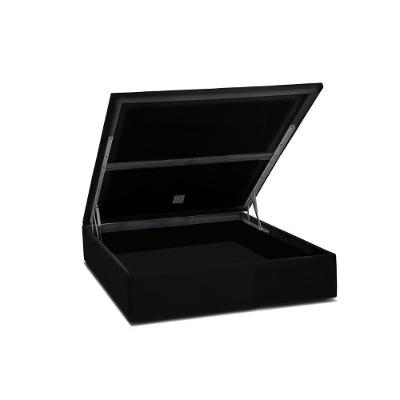 Cama Box Baú Universal Casal Suede Nero Black (138x188x35) - Ortobom