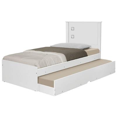 Bicama Com Cama Auxiliar Bibox Solteiro Branco