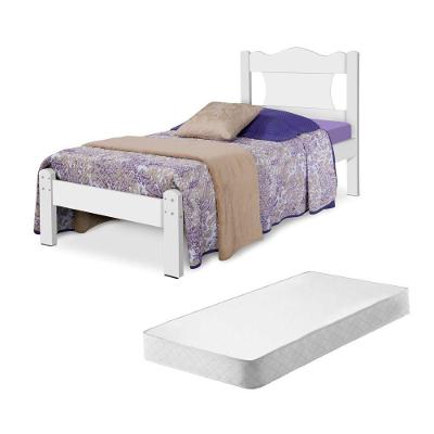 Cama De Solteiro Amin Branco Com Colchão