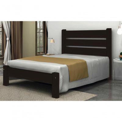 Cama Queen Size Maiorca De Madeira Maciça Angelim Pedra/tauari - Cor Tabaco