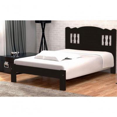 Cama De Casal Bella De Madeira Maciça Angelim Pedra/tauari - Cor Tabaco