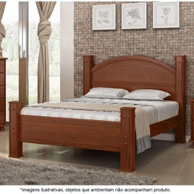 Cama Casal Em Madeira Maciça 1,40 Itália Avelã