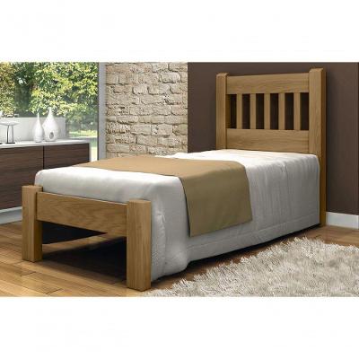Cama Solteirão (solteiro Extra) Pérola De Madeira Maciça Angelim Pedra/tauari - Cor Imbuia