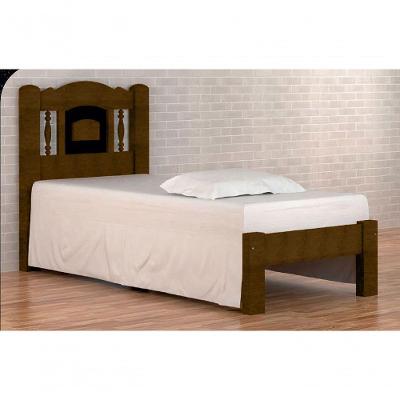 Cama De Solteiro de Madeira Maciça Angelim Pedra/Tauari