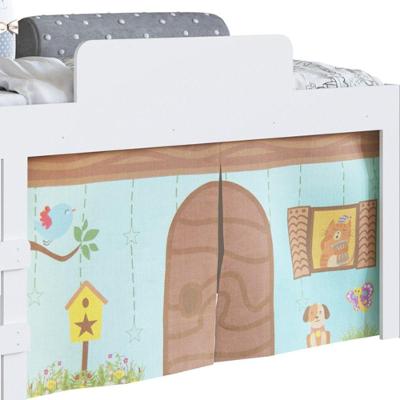 Cama Elevada Com Cortina Alegria Meu Fofinho A05 Branco