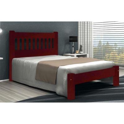 Cama de Casal Lisboa de Madeira Angelim Mogno