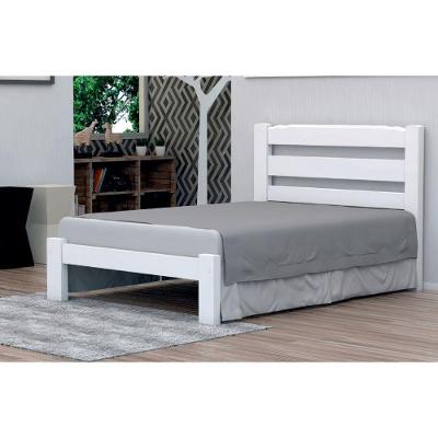 Cama de Casal Londres de Madeira Angelim Branco