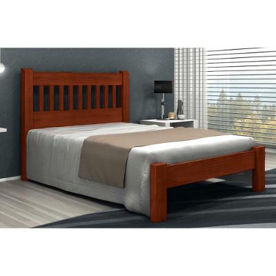Cama de Casal Lisboa de Madeira Angelim Castanho