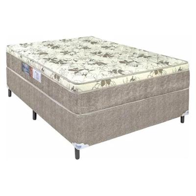 Cama Casal Box Colchão Espuma D33 Conjunto Ortopédico 138x188x53 Bege