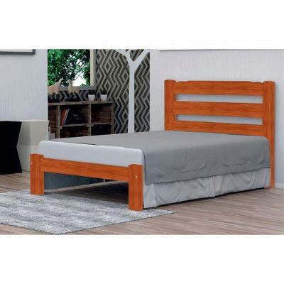 Cama De Casal Luna De Madeira Maciça Angelim Pedra/tauari - Cor Mel