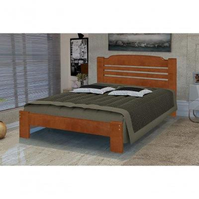 Cama De Solteiro Dubai De Madeira Maciça Angelim Pedra/tauari - Cor Mel