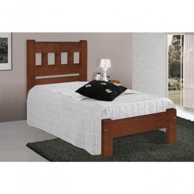 Cama Solteirão (solteiro Extra) Madri De Madeira Maciça Angelim Pedra/tauari - Cor Castanho