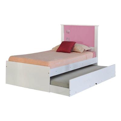 Cama Bibox Solteiro Reino Branco/rosa Gran Belo