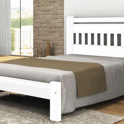 Cama Queen Size Mônaco Angelim Pedra/tauari Branco