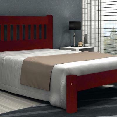 Cama Queen Size Lisboa de Madeira Maciça Angelim Mogno