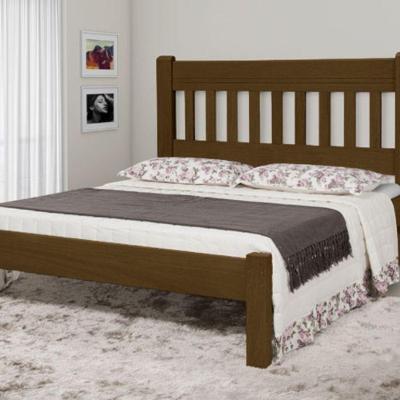 Cama de Casal Imperial de Madeira Maciça Tauari Castanho