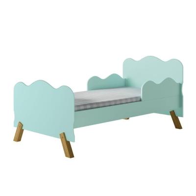 Cama Infantil Nuvem Verde Com Proteção Lateral E Colchão
