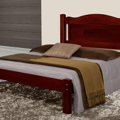 Cama de Casal Paris de Madeira Maciça Tauari Mogno