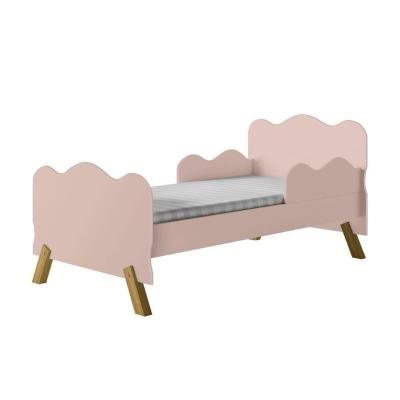 Cama Infantil Nuvem Rosa Com Proteção Lateral E Colchão