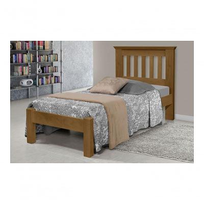 Cama de Solteiro Texas de Madeira Maciça Tauari Imbuia