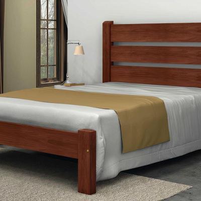 Cama Queen Size Berlim de Madeira Maciça Angelim Castanho